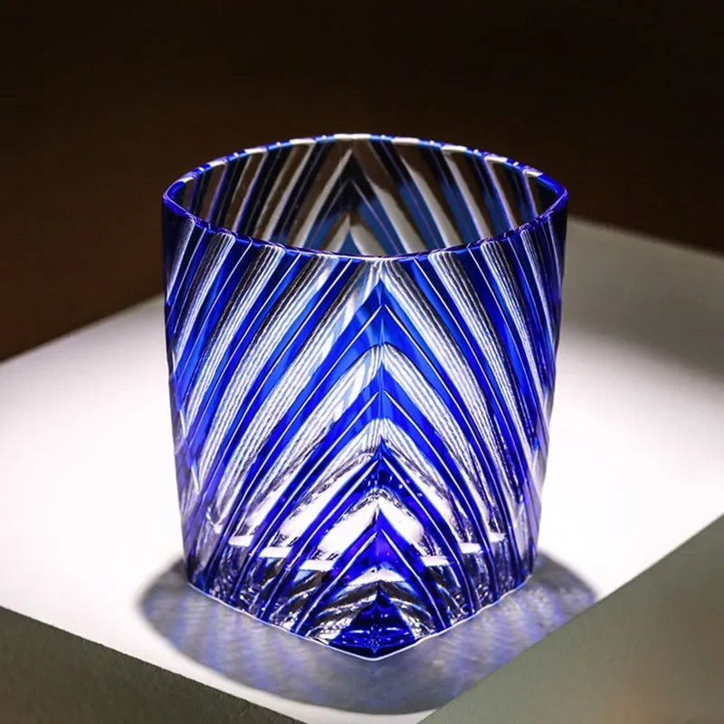 Wine Glasses Luxe Handmade Chrysanthemum Glass Wine Set Edo Kiriko Whisky Glass Japanese Carved Wedding Wine Glasses Vintage Cup